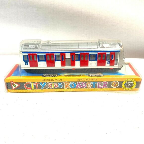 Tins' Toys Other - Tins' Toys Metallic Team, City Kids Roadster City Train Express Wheel VTG Rare